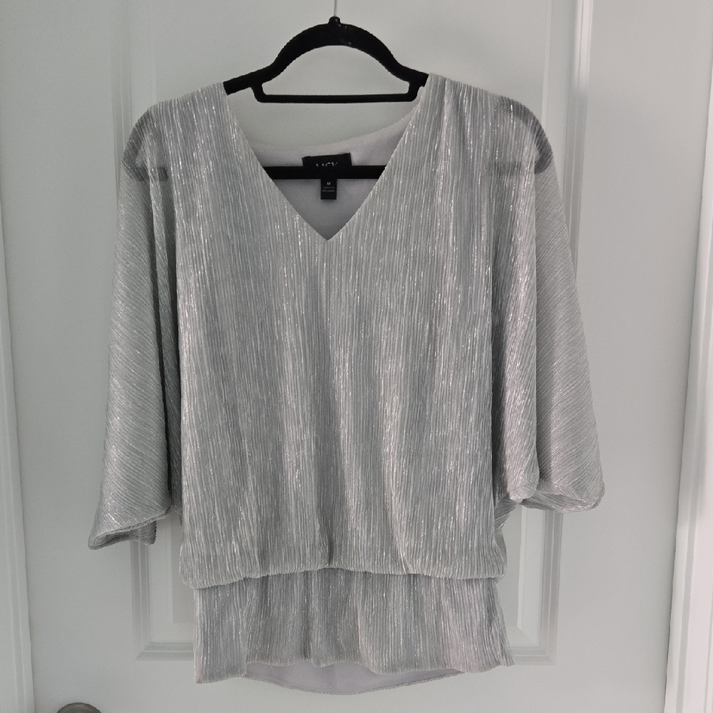 Vince Camuto Metallic Silver Blouse